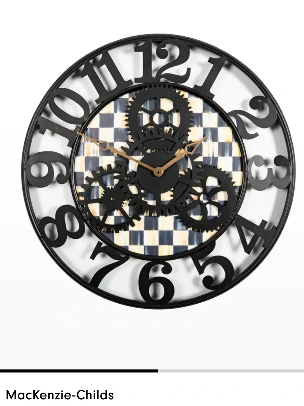 MacKenzie-Childs Courtly Check Small Farmhouse Wall Clock